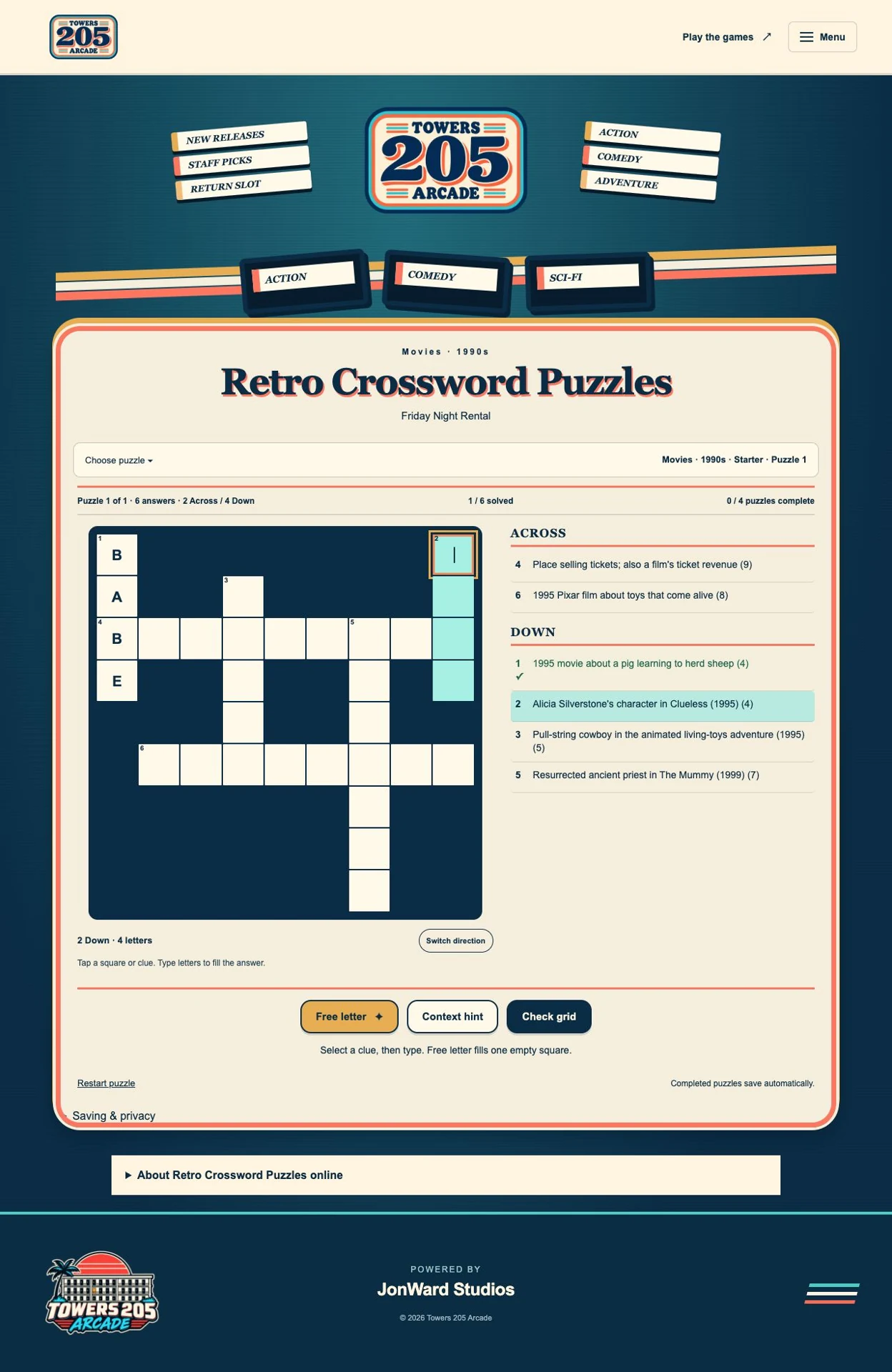 Friday night movie clues — Browser edition